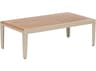 Barlow Tyrie Aura Coffee Table - Champagne Powder-Coated Aluminum - Natural Teak - 47"W x 26"D x 16"H