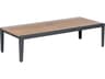 Barlow Tyrie Aura Coffee Table - Graphite Powder-Coated Aluminum - Natural Teak - 63"W x 26"D x 16"H