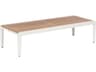 Barlow Tyrie Aura Coffee Table - Arctic White Powder-Coated Aluminum - Natural Teak - 63"W x 26"D x 16"H