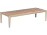 Barlow Tyrie Aura Coffee Table - Champagne Powder-Coated Aluminum - Natural Teak - 63"W x 26"D x 16"H