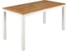 Barlow Tyrie Aura Narrow Dining Table Arctic White Powder-Coated Aluminum Natural Teak 55"W x 28"D x 29"H