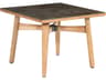 Barlow Tyrie Monterey Square Dining Table Natural Teak Oxide Ceramic No Umbrella Hole