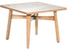 Barlow Tyrie Monterey Square Dining Table Natural Teak Frost Ceramic No Umbrella Hole