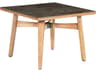 Barlow Tyrie Monterey Square Dining Table Natural Teak Oxide Ceramic with Umbrella Hole