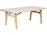 Barlow Tyrie Monterey Dining Table Natural Teak Frost Ceramic with Umbrella Hole 79"W x 39"D x 29"H