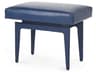Villa & House Navy Blue Leather Accent Stool
