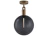 Buster + Punch Forked 1-Light Brass Globe Semi Flush Mount