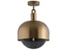 Buster + Punch Forked 1-Light Brass Semi Flush Mount