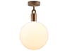 Buster + Punch Forked 1-Light Brass Globe Semi Flush Mount