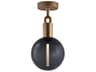 Buster + Punch Forked 1-Light Brass Globe Semi Flush Mount