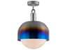 Buster + Punch Forked 1-Light Burnt Steel Semi Flush Mount