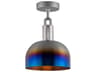 Buster + Punch Forked 1-Light Burnt Steel Semi Flush Mount