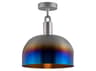 Buster + Punch Forked 1-Light Burnt Steel Semi Flush Mount
