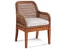 Braxton Culler Boone Rattan Brown Upholstered Arm Dining Chair