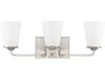 Capital Lighting Braylon 3-Light Brushed Nickel Glass Vanity Light