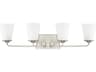 Capital Lighting Braylon 4-Light Brushed Nickel Glass Vanity Light