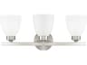 Capital Lighting Jameson 3-Light Brushed Nickel Glass Vanity Light