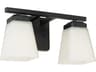 Capital Lighting Baxley 2-Light Matte Black Glass Vanity Light