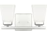 Capital Lighting Baxley 2-Light Polished Nickel Glass Vanity Light