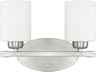 Capital Lighting Dixon 2-Light Brushed Nickel Glass Vanity Light