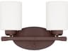 Capital Lighting Dixon 2-Light Bronze Glass Vanity Light