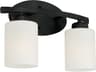 Capital Lighting Dixon 2-Light Matte Black Glass Vanity Light