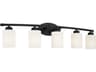 Capital Lighting Dixon 5-Light Matte Black Glass Vanity Light