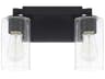 Capital Lighting Ravenwood 2-Light Black Iron Glass Vanity Light