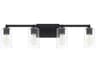 Capital Lighting Ravenwood 4-Light Black Iron Glass Vanity Light