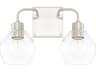 Capital Lighting Tanner 2-Light Brushed Nickel Glass Vanity Light