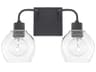 Capital Lighting Tanner 2-Light Matte Black Glass Vanity Light