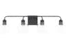 Capital Lighting Tanner 4-Light Matte Black Glass Vanity Light