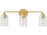 Capital Lighting Milan 3-Light Gold Glass Vanity Light