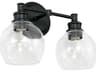 Capital Lighting Mid Century 2-Light Matte Black Glass Vanity Light