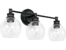 Capital Lighting Mid Century 3-Light Matte Black Glass Vanity Light