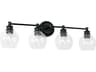 Capital Lighting Mid Century 4-Light Matte Black Glass Vanity Light