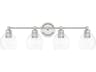 Capital Lighting Mid Century 4-Light Polished Nickel Glass Vanity Light