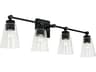 Capital Lighting Rory 4-Light Matte Black Glass Vanity Light