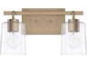 Capital Lighting Greyson 2-Light Aged Brass Glass Vanity Light