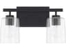 Capital Lighting Greyson 2-Light Matte Black Glass Vanity Light