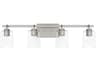 Capital Lighting Greyson 4-Light Brushed Nickel Glass Vanity Light