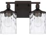 Capital Lighting Colton 2-Light Bronze Glass Vanity Light