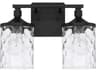 Capital Lighting Colton 2-Light Matte Black Glass Vanity Light