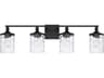 Capital Lighting Colton 4-Light Matte Black Glass Vanity Light