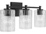 Capital Lighting Emerson 3-Light Matte Black Glass Vanity Light