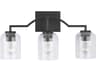 Capital Lighting Carter 3-Light Matte Black Glass Vanity Light