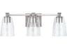 Capital Lighting Myles 3-Light Brushed Nickel Glass Vanity Light
