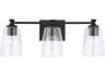 Capital Lighting Myles 3-Light Matte Black Glass Vanity Light