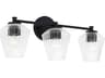 Capital Lighting Beau 3-Light Matte Black Glass Vanity Light