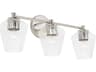 Capital Lighting Beau 3-Light Polished Nickel Glass Vanity Light